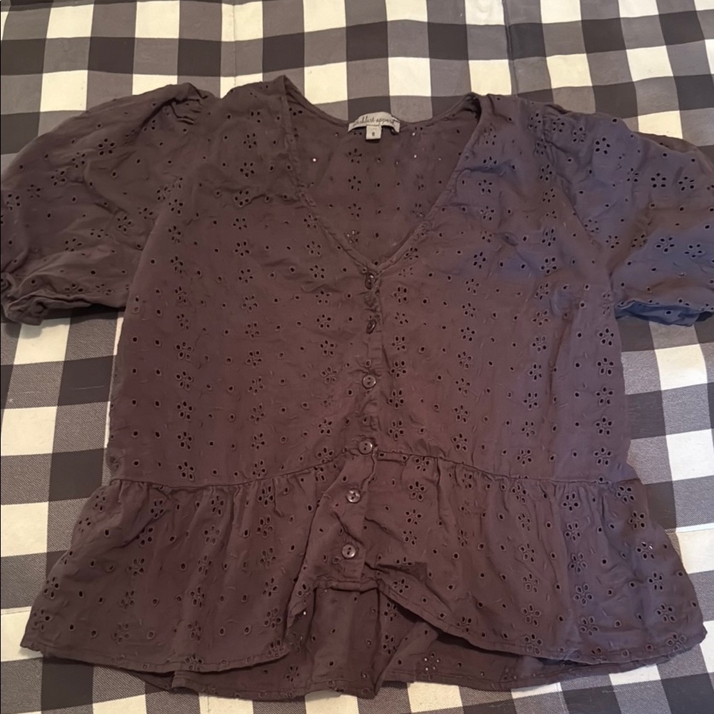 Women's Eyelet Button-Up Top